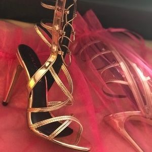 Rose Gold Gladiator Heels